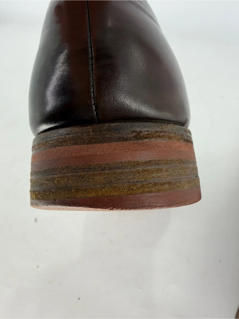 Prada Classic Men's Brushed Brown Leather Derby Shoes Size 8